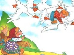 метнулись вдалеке гуси-лебеди и пропали за темным лесом